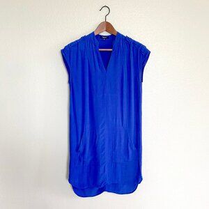 🦋 5 for $25 Madewell Cobalt Blue Morningside V-Neck Shift Dress Size XS